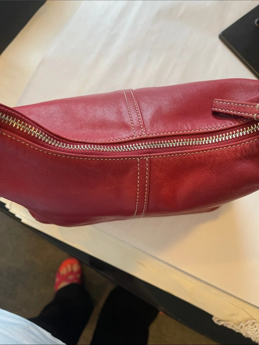 Coach Legacy Red Leather Hobo Shoulder Purse 9566 VTG